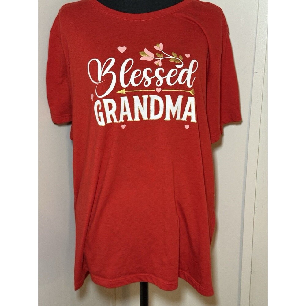 Way To Celebrate Blessed Grandma-3XL(22) Red T-Shirt Valentines Day Plus